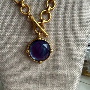 Gold and Purple Pendant Necklace